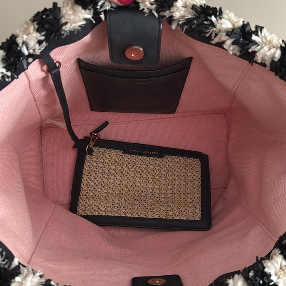 Sophia Webster MONOCHROME TAYA RAFFIA TOTE VGUC - Picture 6 of 8